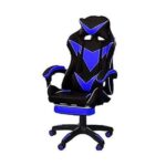 High Back Swivel Desk Chair Blue/Black 56X48X129Cm