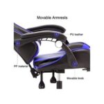 High Back Swivel Desk Chair Blue/Black 56X48X129Cm
