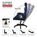Gaming Chair, Reclining High Back PU Leather Office Desk Chair, Adjustable Headrest Footrest and Lumbar Support, Swivel Video Game Chair, Ergonomic Computer Gaming Chair