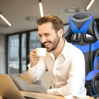 Gaming Chair, Reclining High Back PU Leather Office Desk Chair, Adjustable Headrest Footrest and Lumbar Support, Swivel Video Game Chair, Ergonomic Computer Gaming Chair - Image 5