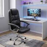Executive Ergonomic Computer Desk Chair For Office And Gaming With Headrest Back Comfort And Lumbar Support Black Sul0966