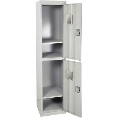 Two Door Metal Steel Locker Steel Cabinet With Keys Grey - Image 3