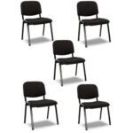 5 Piece Reception Visitor Chair Office, Conference Desk For Guest Waiting Chair, Room Lobby Banquet Events Chair,Study Chair Black
