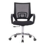 4 Piece Premium Office Chair Ergonomic Designed Desk Chair Mid Back Adjustable Wide Seat Mesh Chair Black
