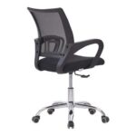 4 Piece Premium Office Chair Ergonomic Designed Desk Chair Mid Back Adjustable Wide Seat Mesh Chair Black