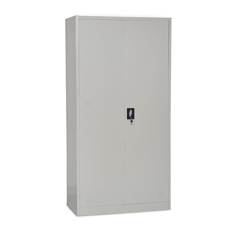 Best Steel Big size Metal Cupboard for home or Office MH-205-E Cupboard, Steel Filing Cupboard,Cabinet with Shelves Storage Compartment,Flush Key lock (Metal Grey)