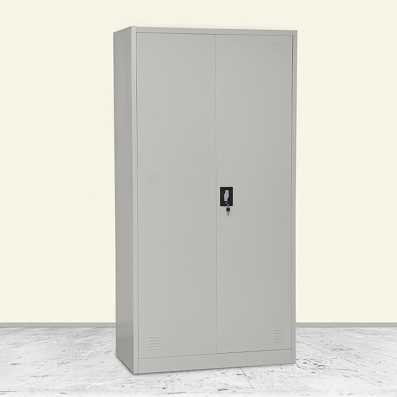 Best Steel Big size Metal Cupboard for home or Office MH-205-E Cupboard, Steel Filing Cupboard,Cabinet with Shelves Storage Compartment,Flush Key lock (Metal Grey) - Image 3