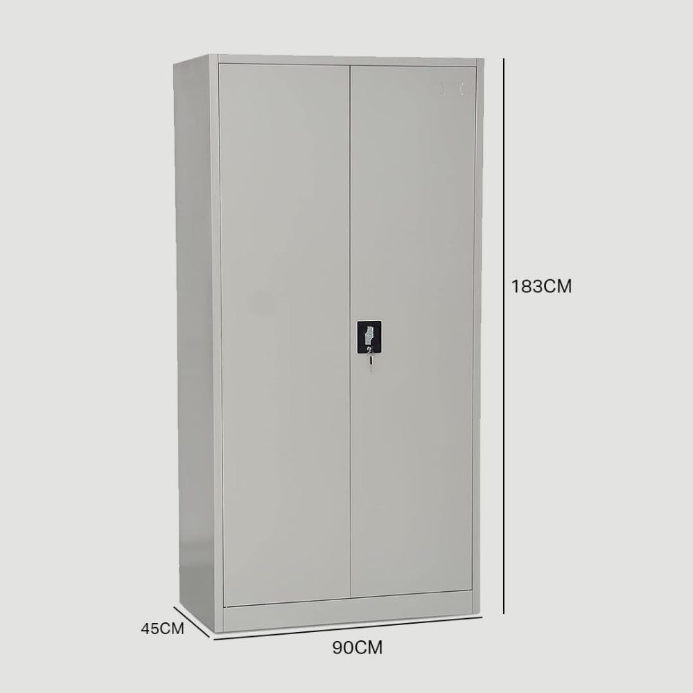 Best Steel Big size Metal Cupboard for home or Office MH-205-E Cupboard, Steel Filing Cupboard,Cabinet with Shelves Storage Compartment,Flush Key lock (Metal Grey) - Image 5