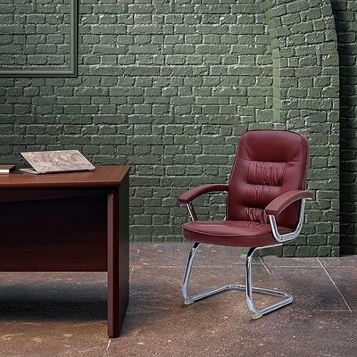 Modern Leather Office Visitor Chair Hospital Chair Brown Color - Image 2