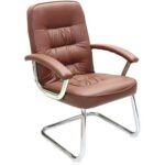 Modern Leather Office Visitor Chair Hospital Chair Brown Color