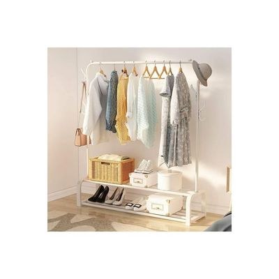 Clothes Organizer And Holder Coated Metal Rack White - Image 2