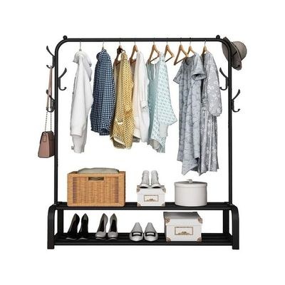 Clothes Organizer And Holder Coated Metal Rack Black 180cm - Image 3