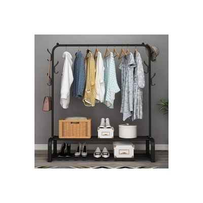 Clothes Organizer And Holder Coated Metal Rack Black 180cm - Image 4