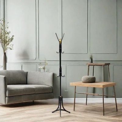 Free-Standing Metal Coat Rack Black 72x20x8.5cm - Image 2