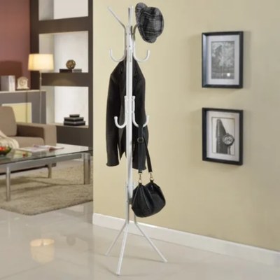 12 Hook Coat Rack Stand White - Image 2