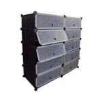 10 Cube Modular Shoe Cabinet Black/White 95x37x93cm