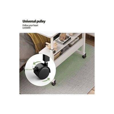 Modern Simple Compact Computer Desk White 83x42x7cm - Image 4