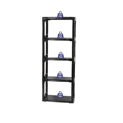 Strata, Made in UK, Heavy Duty 5 Tier Shelf Rack, Black, W75 x D37 x H196 cm, STR-XW128-BLK-EX - Image 3