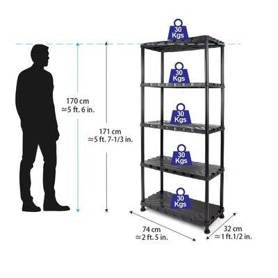 Tactix Plastic Shelf Unit (5 Tier), TTX-320402 - Image 3