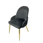 Maple Home Velvet Accent Dining Arm Chair Upholstered Comfortable Cushion Dining Living Room Furniture