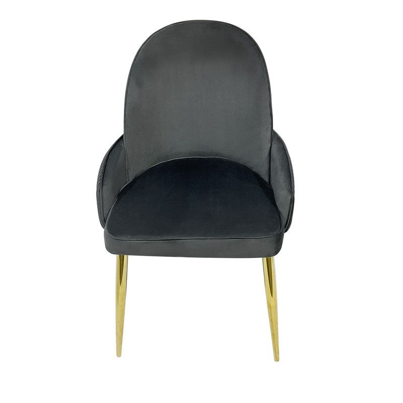 Maple Home Velvet Accent Dining Arm Chair Upholstered Comfortable Cushion Dining Living Room Furniture - Image 2