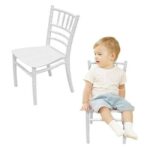 Maple Home Stackable Plastic Children Chair,Learning Durable Waterproof Kid-friendly Stool,White