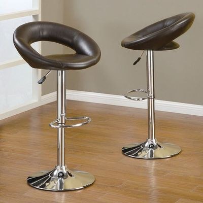 Maple Home PU Bar Stool Adjustable Height Swivel Hydraulic Bar PU Armchair With Backrest 360° Upholstered Seat - Image 3