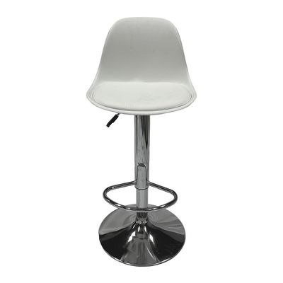 Maple Home Swivel High Chair Bar Stool Adjustable Up Down Stainless Steel Base Office Restaurant Furniture (White) - Image 5