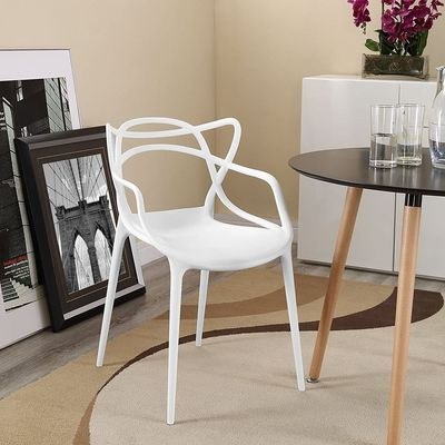 Maple Home Stackable Plastic Dining Chair Durable Waterproof Kitchen Living Indoor Outdoor Furniture - Image 2