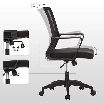 Songmics Low Back Mesh Office Chair, Swivel Chair, Adjustable Height, Tilt Mechanism, Breathable Mesh Seat Chair Black for Home, Office, Study Room - Image 4