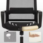 Songmics Low Back Mesh Office Chair, Swivel Chair, Adjustable Height, Tilt Mechanism, Breathable Mesh Seat Chair Black for Home, Office, Study Room