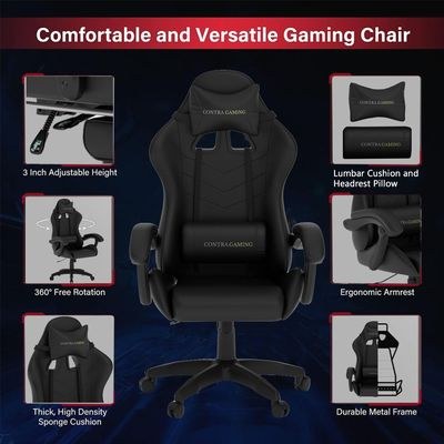 Mahmayi Black HYG-01 Gaming Chair for Home Study & Gaming with High Resilience Cushion Ergonomically Designed, Finest Reclining Feature - Image 5