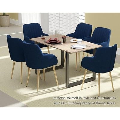 Mahmayi Dec 136 BLK Modern Wooden Dining Table Loop-Leg, 6-Seater for Kitchen & Dining, Living Room Furniture - 140cm, Tobacco Halifax Oak - Stylish Home Decor & Family Dining Ensemble - Image 5