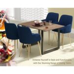 Mahmayi Dec 136 BLK Modern Wooden Dining Table Loop-Leg, 4-Seater for Kitchen & Dining, Living Room Furniture - 120cm, Tobacco Halifax Oak Finish - Stylish Home Decor & Family Dining Ensemble