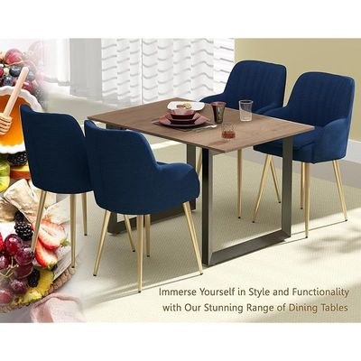 Mahmayi Dec 136 BLK Modern Wooden Dining Table Loop-Leg, 4-Seater for Kitchen & Dining, Living Room Furniture - 120cm, Tobacco Halifax Oak Finish - Stylish Home Decor & Family Dining Ensemble - Image 5