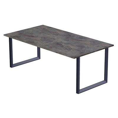 Mahmayi Dec 136 BLK Modern Wooden Dining Table Loop-Leg, 6-Seater for Kitchen & Dining, Living Room Furniture - 140cm, Anthracite Metal Rocks - Stylish Home Decor & Family Dining Ensemble - Image 3