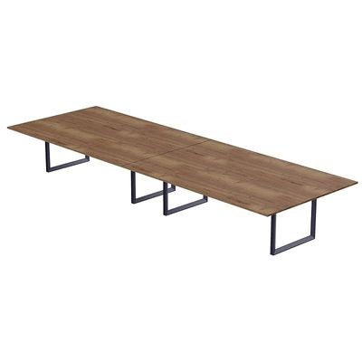 Mahmayi Dec 136 BLK Modern Wooden Dining Table Loop-Leg, 10-Seater for Kitchen & Dining, Living Room Furniture - 360cm, Tobacco Halifax Oak - Stylish Home Decor & Family Dining Ensemble - Image 3