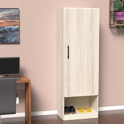 Modern Wardrobe With Bottom Superior Space, Floor Storage Cabinet With Hangers - Cascina Pine - Image 3