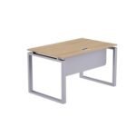 Mahmayi Carre 5116 Modern Workstation without Drawer, Computer Desk, Square Metal Legs with Modesty Panel - Coco Bolo - Ideal for Home, Office
