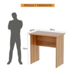 Mahmayi Modern MP1 Study Table 80x40 Plain Desk, Executive Desk, Computer Workstation Natural Dijon Walnut Ideal for Office, Home, Meeting Room
