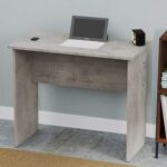 Mahmayi Modern MP1 Study Table, Executive Desk 90x45 with Black BS02 Desktop Socket with USB A/C Port Light Grey Chicago Concrete Ideal for Office, Home, Meeting Room