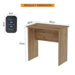 Mahmayi Modern MP1 Study Table, Executive Desk 80x40 with Black BS02 Desktop Socket with USB A/C Port Truffle Davos Oak Ideal for Office, Home, Meeting Room