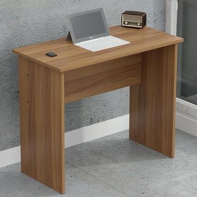 Mahmayi Modern MP1 Study Table, Executive Desk 80x40 with Black BS02 Desktop Socket with USB A/C Port Natural Dijon Walnut Ideal for Office, Home, Meeting Room - Image 2