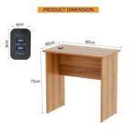 Mahmayi Modern MP1 Study Table, Executive Desk 80x40 with Black BS02 Desktop Socket with USB A/C Port Natural Dijon Walnut Ideal for Office, Home, Meeting Room