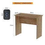 Mahmayi Modern MP1 Study Table, Executive Desk 90x45 with Black BS02 Desktop Socket with USB A/C Port Truffle Davos Oak Ideal for Office, Home, Meeting Room