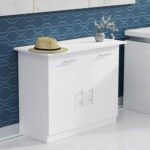 Mahmayi Modern Multifunctional Medium Height Cabinet with 2 Drawers and 2 Door Storage - White - Ideal for Hallway, Living Room, Kitchen, Bedroom