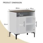 Mahmayi Modern Multifunctional Medium Height Cabinet with 2 Door Storage and Single Open Shelf - Dark Grey Chicago Concrete and Premium White - Ideal for Hallway, Living Room, Kitchen, Bedroom