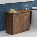 Mahmayi Modern Multifunctional Medium Height Cabinet with 2 Drawers and 2 Door Storage - Truffle Davos Oak - Ideal for Hallway, Living Room, Kitchen, Bedroom