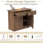 Mahmayi Modern Multifunctional Medium Height Cabinet with 2 Drawers and 2 Door Storage - Truffle Davos Oak - Ideal for Hallway, Living Room, Kitchen, Bedroom