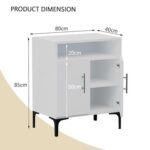 Mahmayi Modern Multifunctional Medium Height Cabinet with 2 Door Storage and Single Open Shelf - White - Ideal for Hallway, Living Room, Kitchen, Bedroom